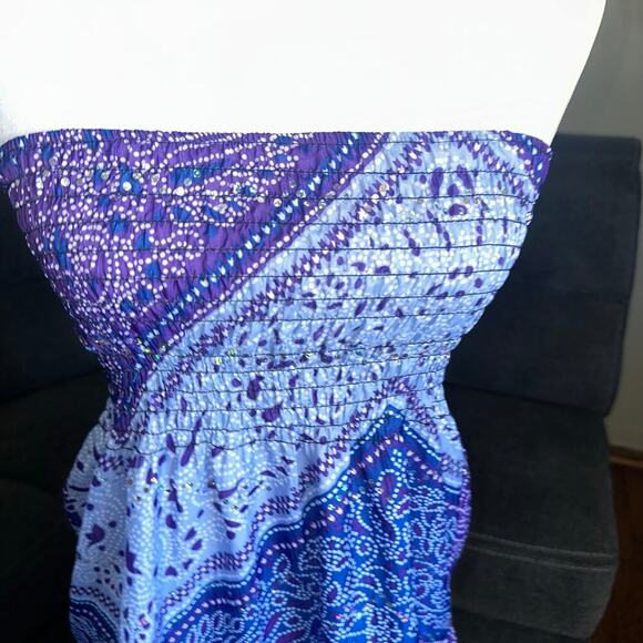 Y2k midi blue sequin paisley dress - Picture 4 of 4